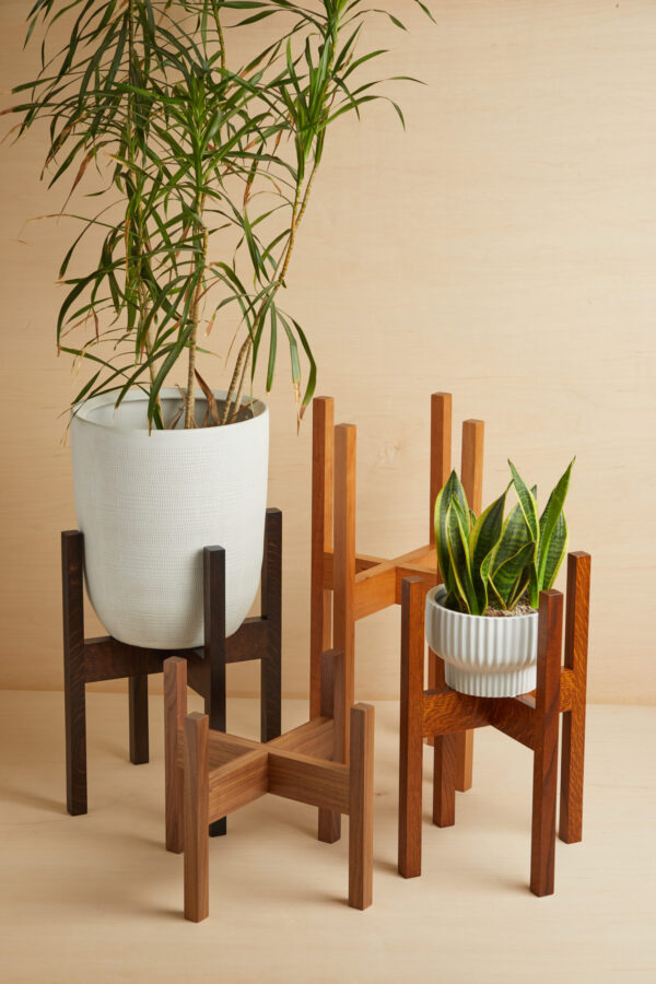 Mid-Century Modern Plant Stand - Oak